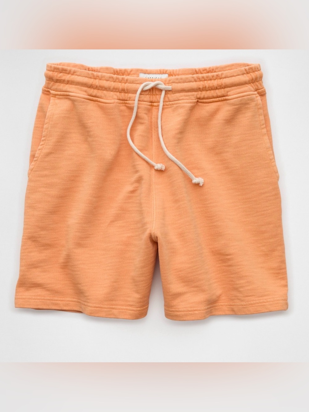 Men's Classic Knit Drawstring Shorts - orange. Size medium.